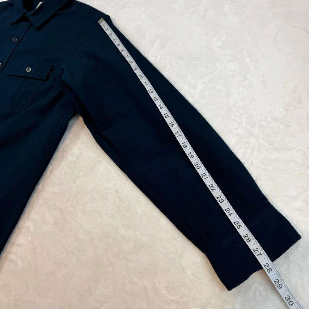 LL Bean Chamois Cloth Shirt XL Tall Traditional Fit Patch Pocket Flannel Navy - Picture 10 of 10